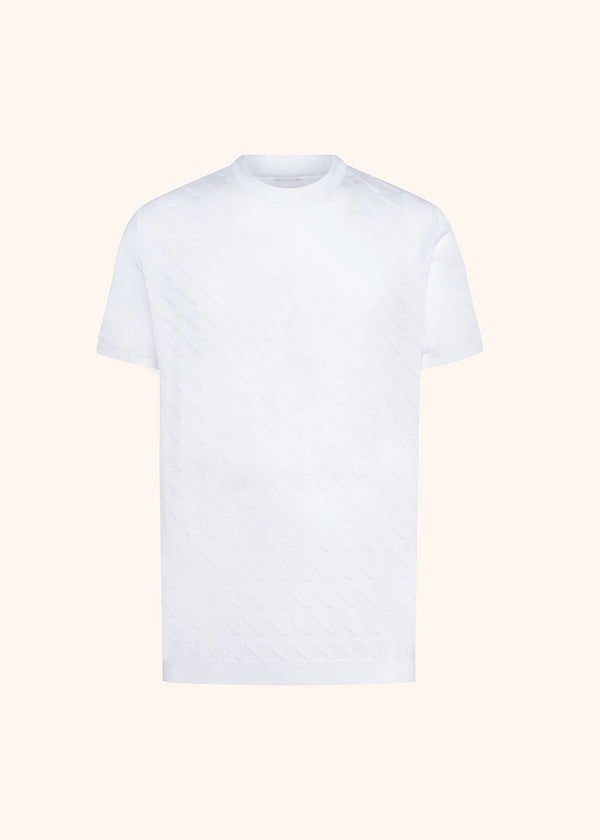 Kiton white jersey round neck for man, in cotton