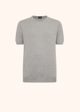 Kiton light grey jersey round neck for man, in cotton