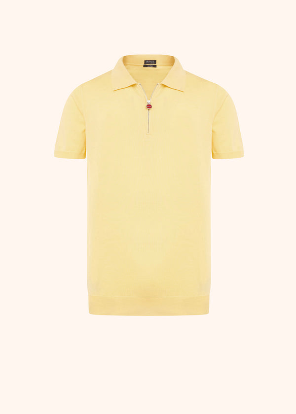 Kiton yellow poloshirt for man, in cotton