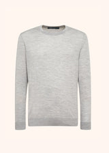 Kiton light grey jersey roundneck for man, in wool