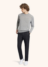 Kiton light grey jersey roundneck for man, in wool 5