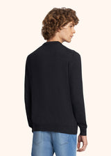 Kiton anthracite jersey roundneck for man, in wool 3