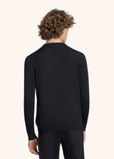 Kiton black jersey roundneck for man, in wool 3