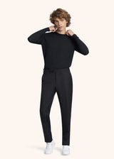 Kiton black jersey roundneck for man, in wool 5