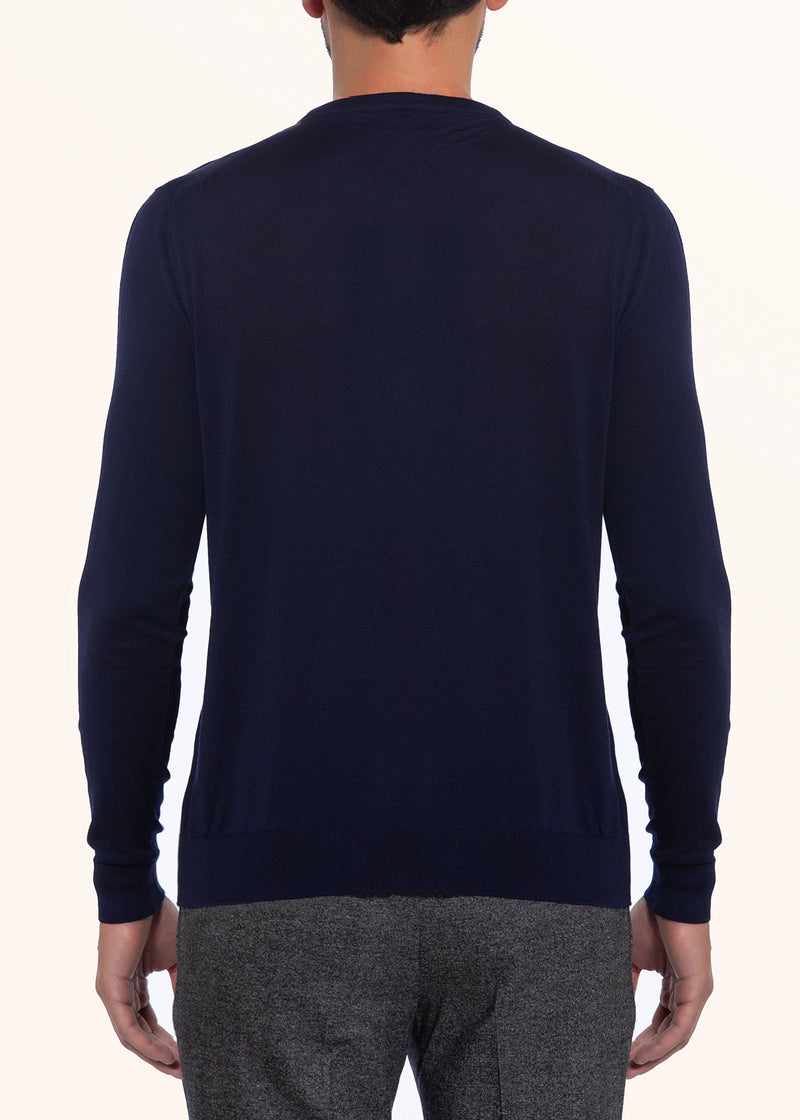 Kiton navy blue jersey for man, in wool 3