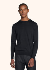 Kiton dark grey jersey roundneck for man, in wool 2