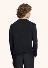 Kiton black jersey v-neck for man, in wool 3