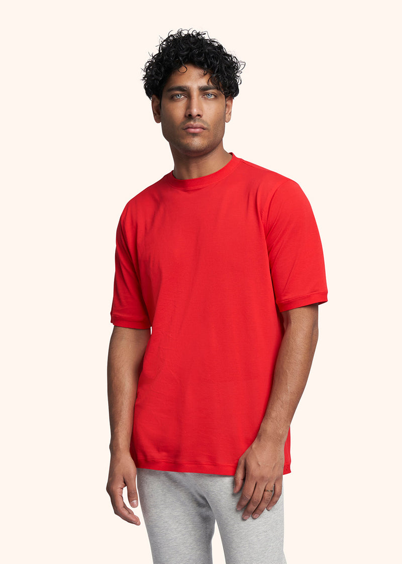 Kiton red mauro - t-shirt for man, in cotton 2