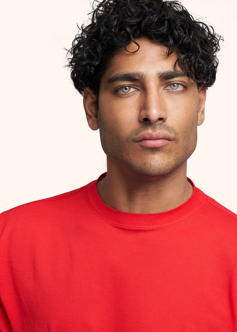 Kiton red mauro - t-shirt for man, in cotton 4