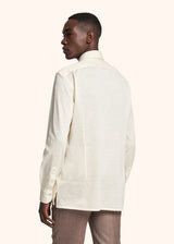 Kiton cream white nerano - shirt for man, in linen 3