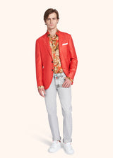 Kiton red nerano - shirt for man, in linen 5