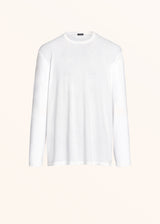 Kiton white t-shirt l/s for man, in cotton