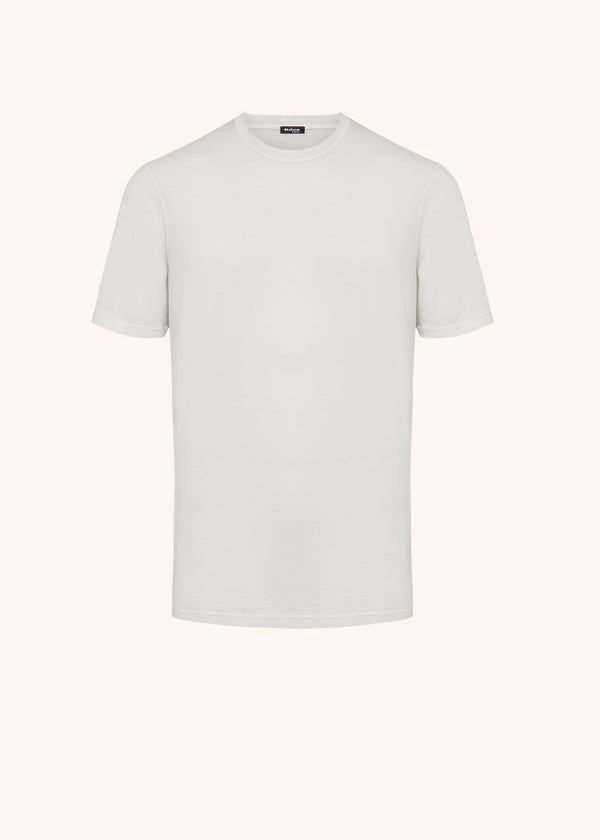 Kiton beige jersey t-shirt s/s for man, in cotton