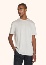 Kiton beige jersey t-shirt s/s for man, in cotton 2