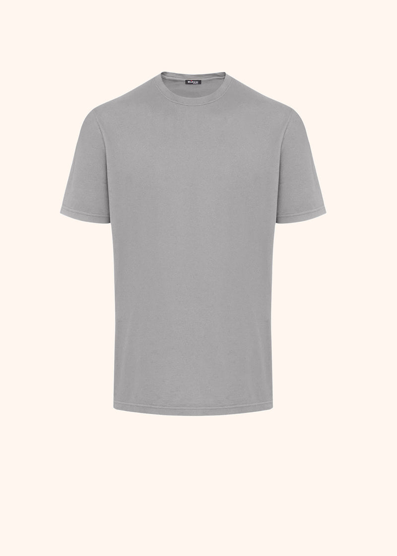 Kiton light grey jersey t-shirt s/s for man, in cotton