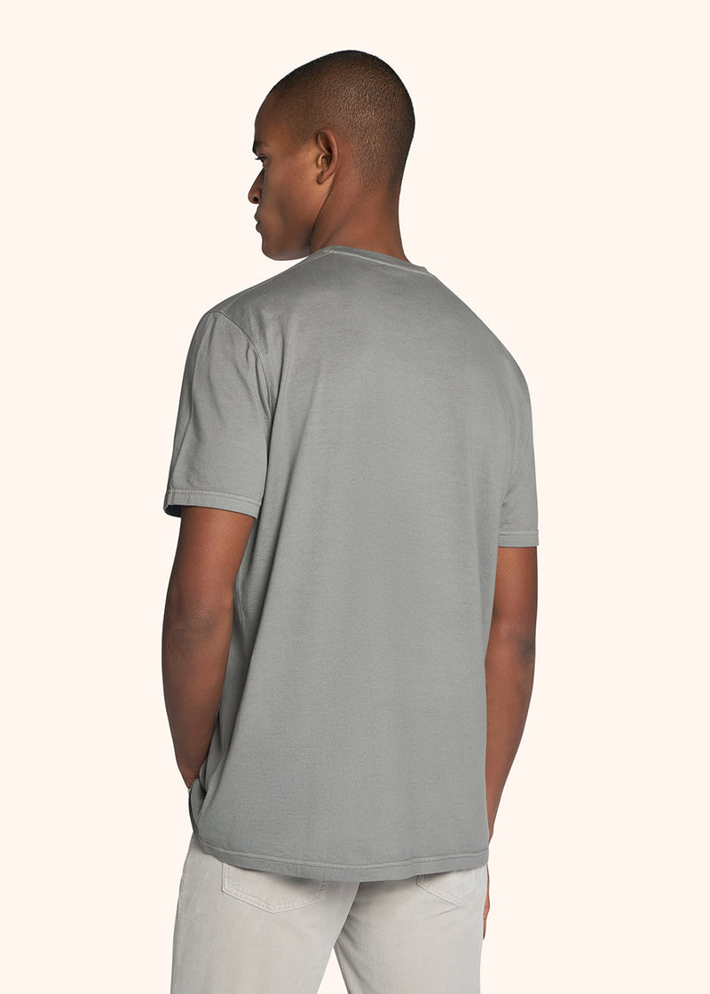 Kiton light grey jersey t-shirt s/s for man, in cotton 3