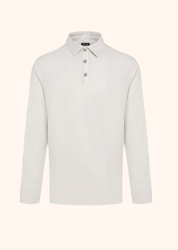 Kiton beige poloshirt for man, in cotton