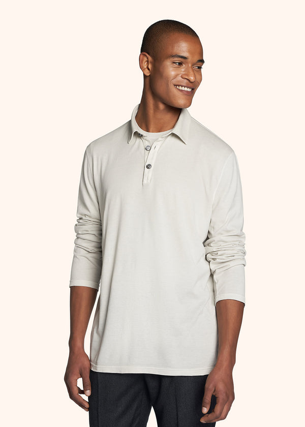 Kiton beige poloshirt for man, in cotton 2