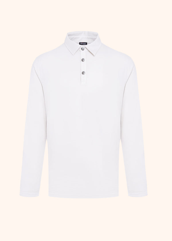 Kiton white poloshirt for man, in cotton