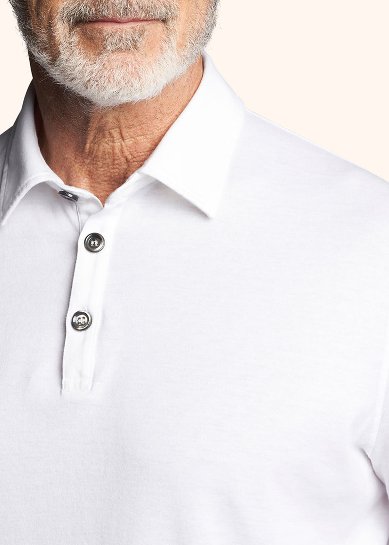 Kiton white poloshirt for man, in cotton 4