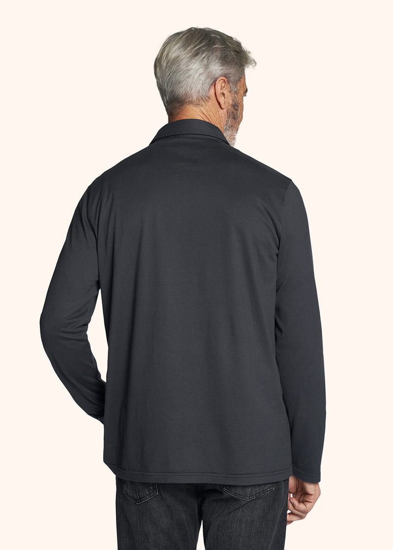 Kiton dark grey poloshirt for man, in cotton 3