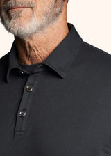 Kiton dark grey poloshirt for man, in cotton 4