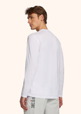 Kiton white t-shirt l/s for man, in cotton 3