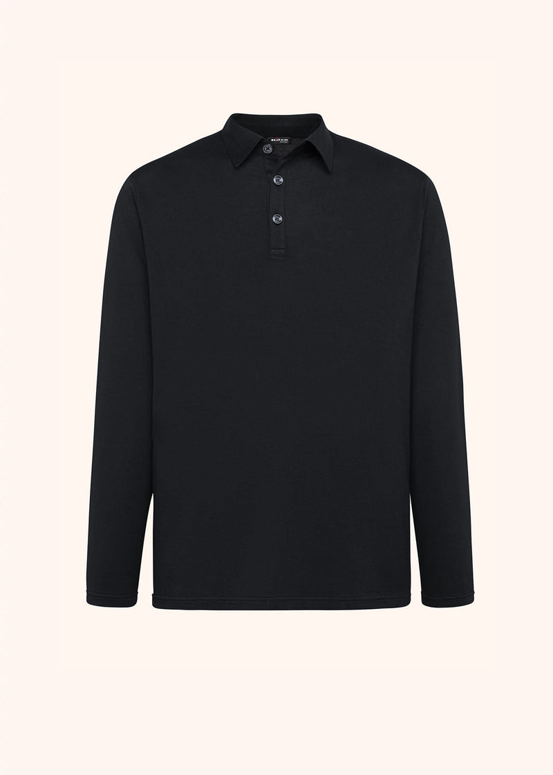Kiton black jersey polo for man, in cotton