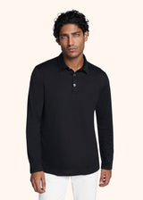 Kiton black jersey polo for man, in cotton 2