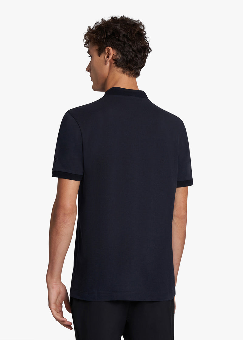 KNT navy blue jersey polo, in cotton 3