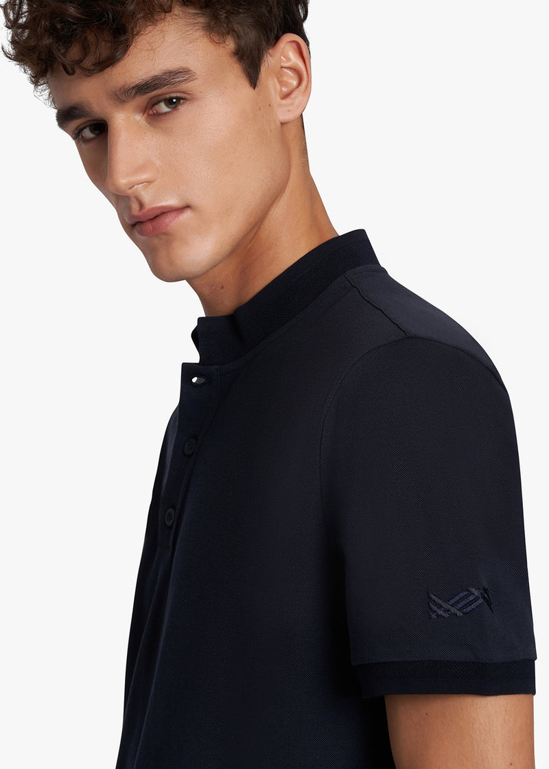 KNT navy blue jersey polo, in cotton 4