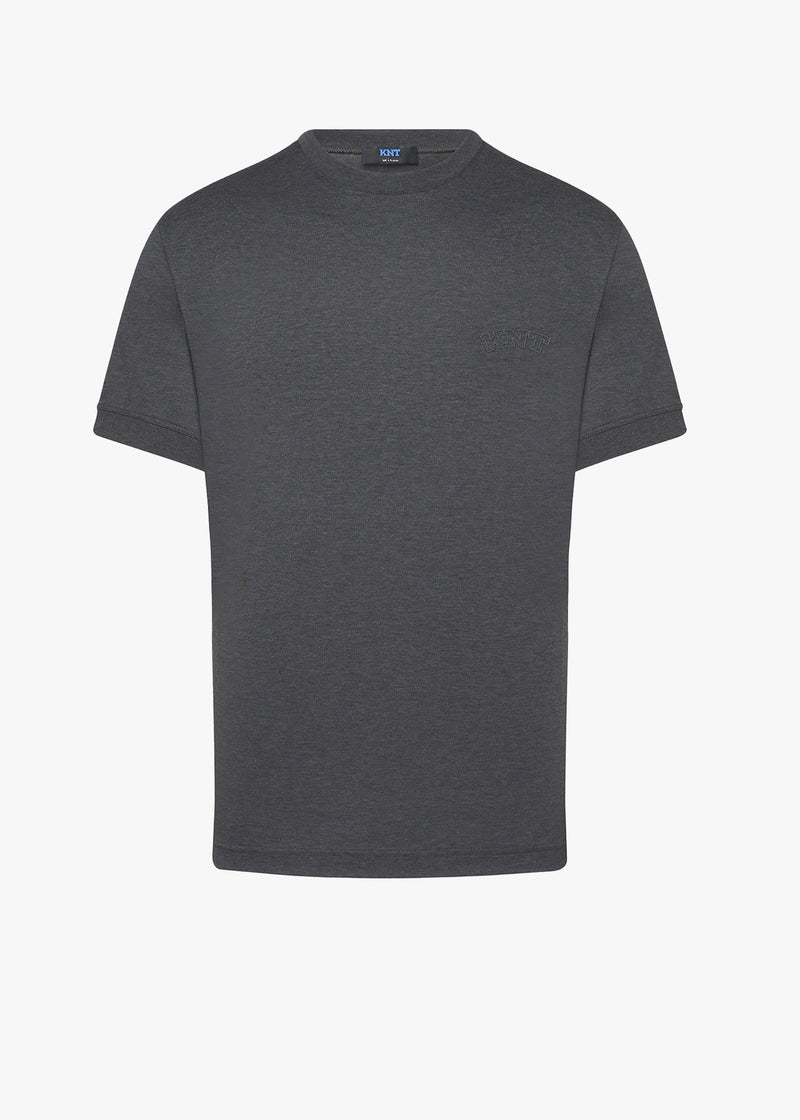 KNT dark grey t-shirt, in cotton 1 – Kiton Europe