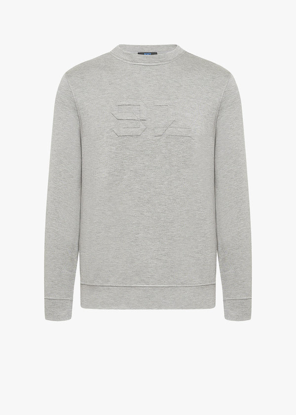 KNT grey sweater roundneck, in viscose 1