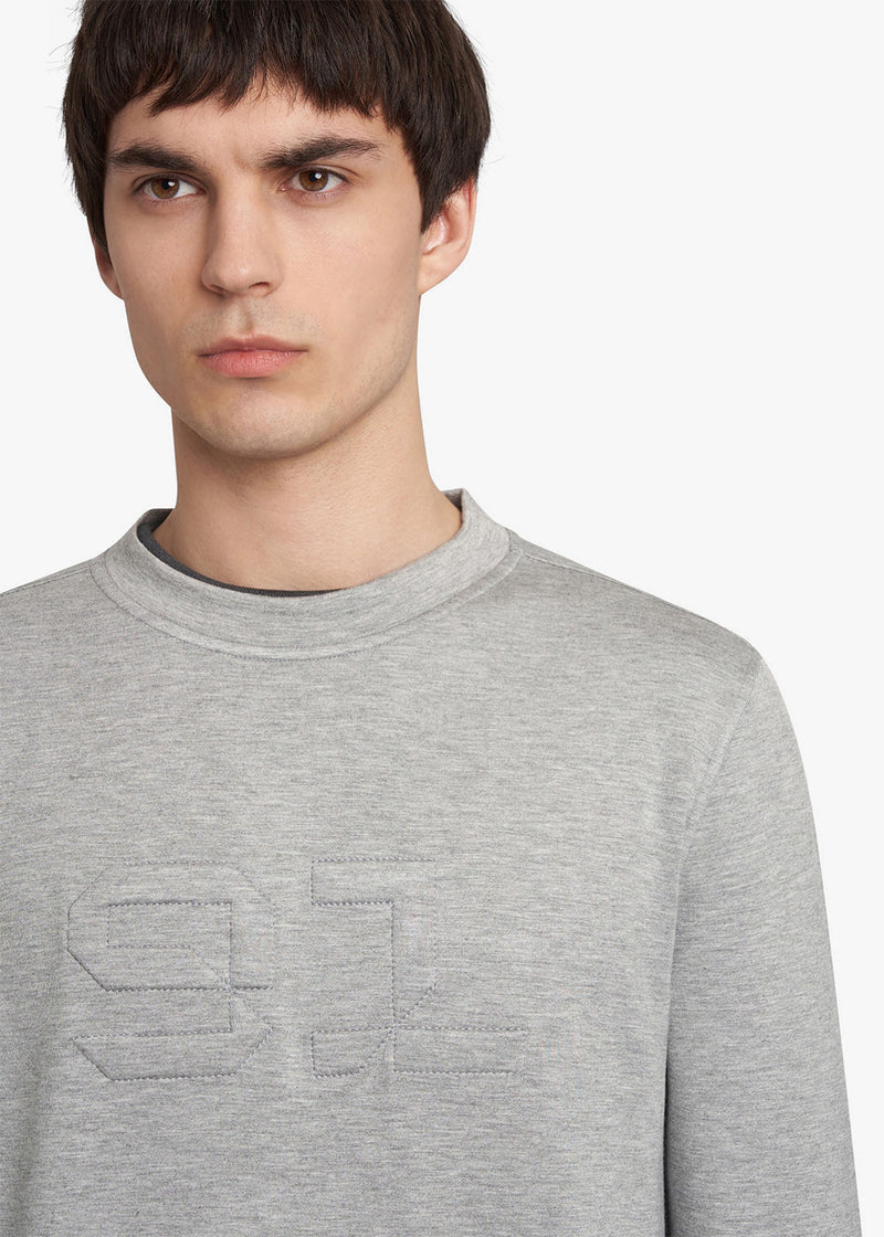 KNT grey sweater roundneck, in viscose 4