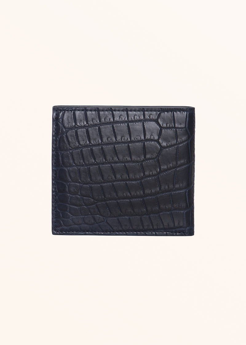 Kiton ocean blue wallet for man, in alligator 2