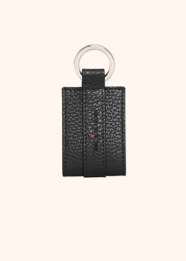 Kiton black keychain for man, in calfskin