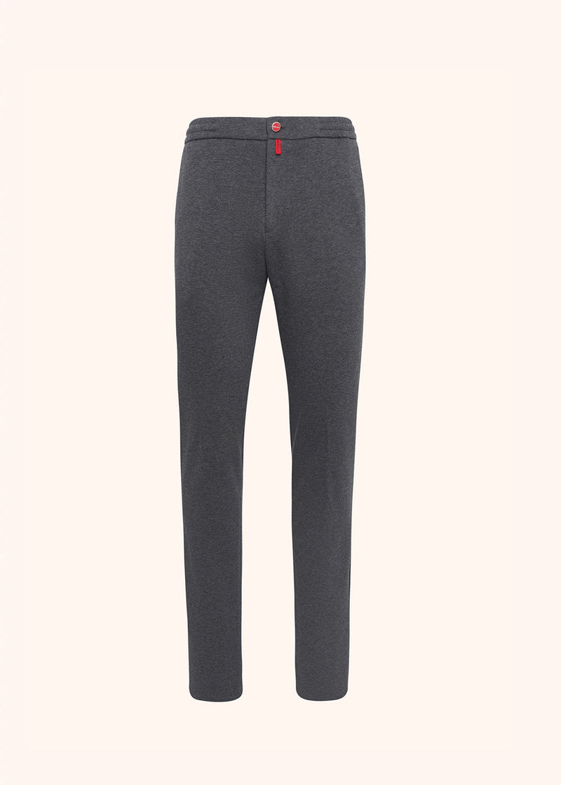 Kiton medium grey trousers for man, in wool