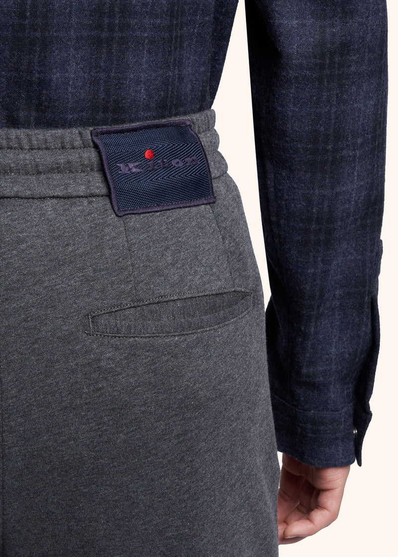 Kiton medium grey trousers for man, in wool 4