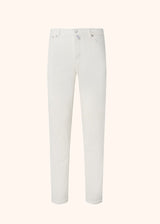 Kiton cream trousers for man, in cotton