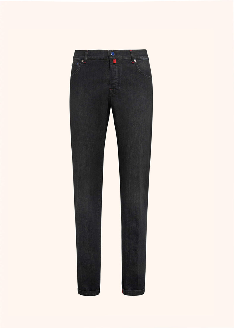 Kiton black trousers for man, in cotton