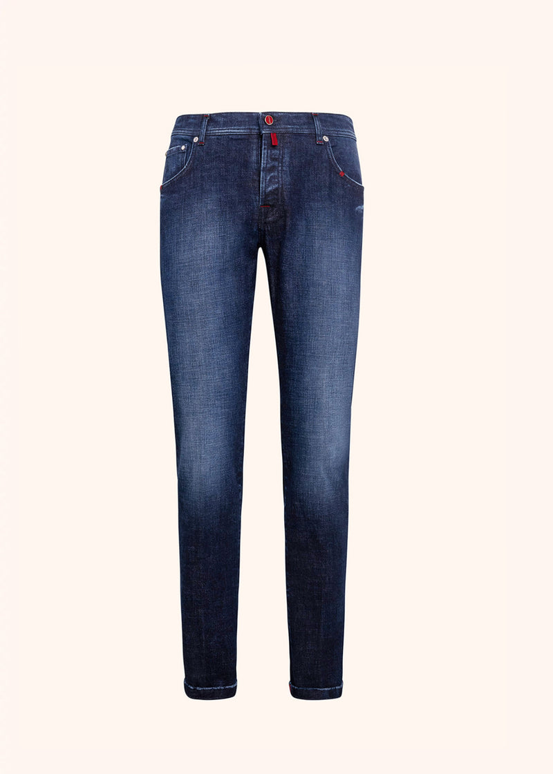 Kiton indigo trousers for man, in cotton