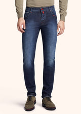 Kiton indigo trousers for man, in cotton 2