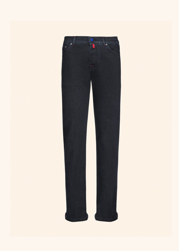 Kiton indigo trousers for man, in cotton