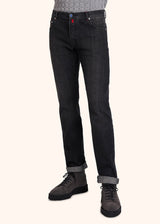 Kiton black trousers for man, in cotton 2