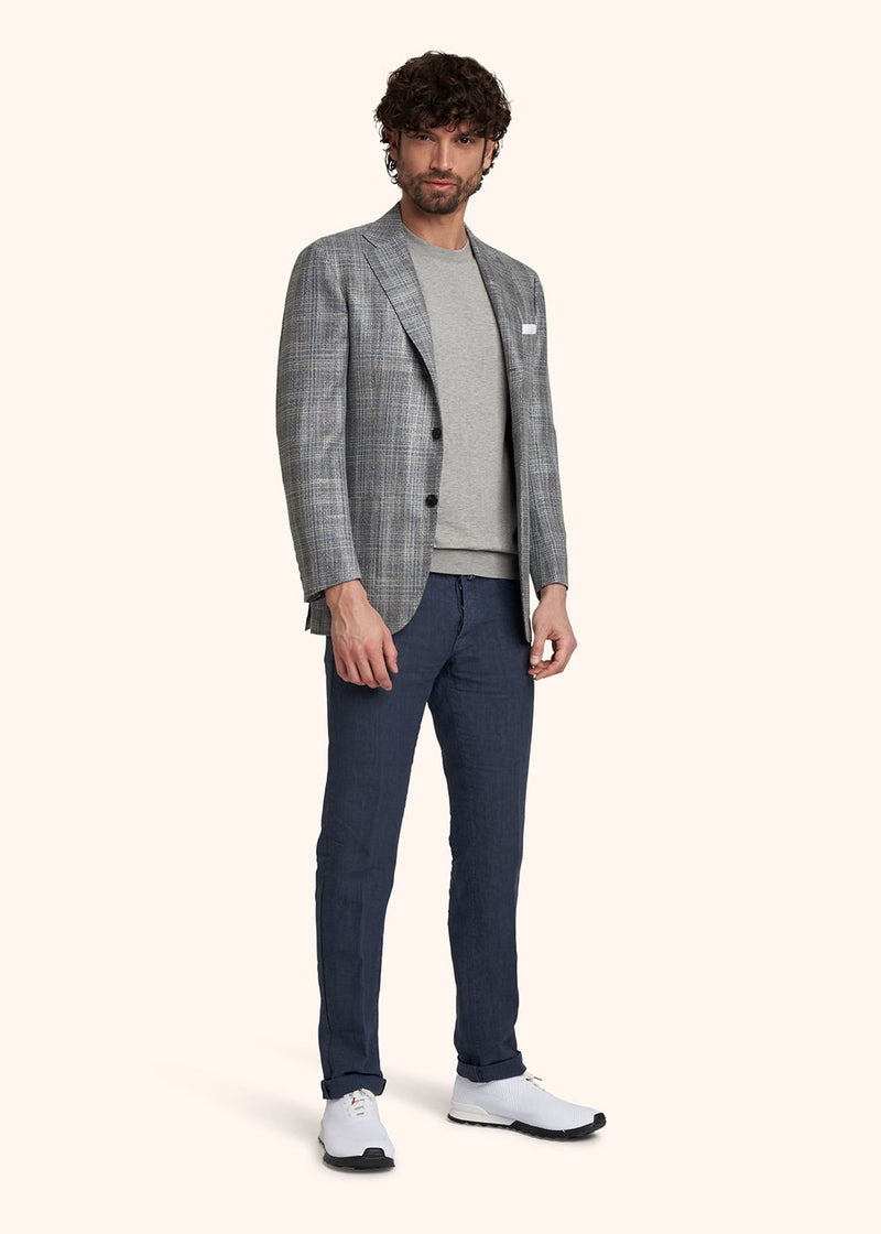 Kiton avio trousers for man, in linen 5