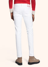 Kiton white trousers for man, in cotton 3