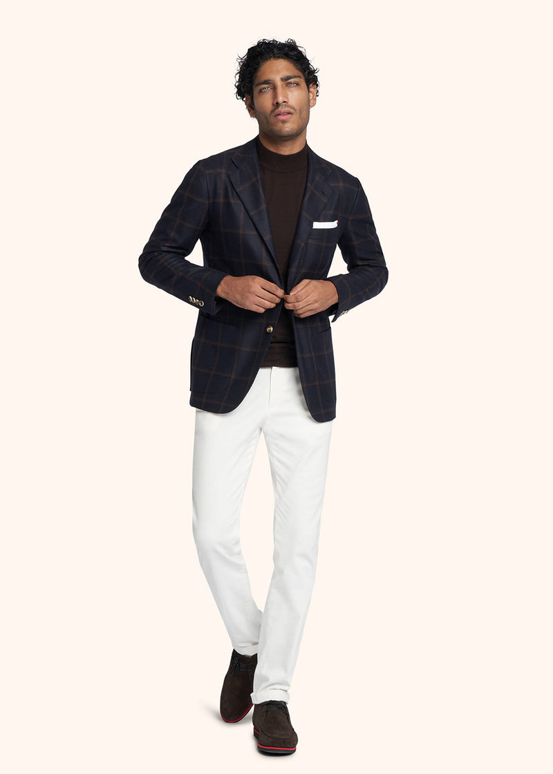 Kiton white trousers for man, in cotton 5