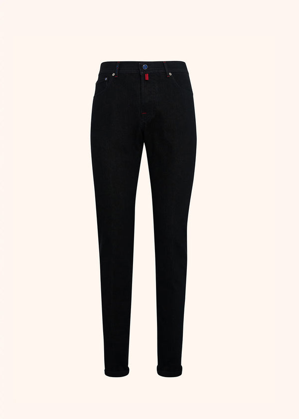Kiton black trousers for man, in cotton