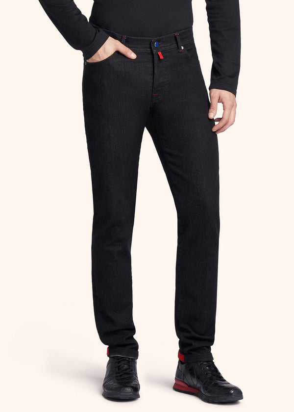 Kiton black trousers for man, in cotton 2