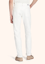 Kiton cream white trousers for man, in cotton 3